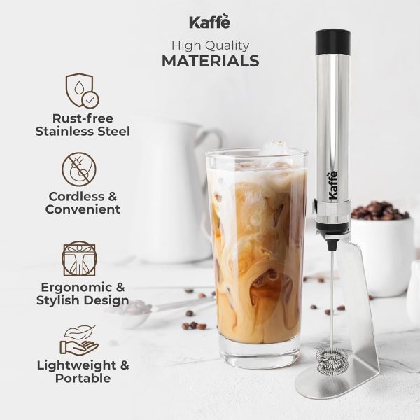<p><strong>Kaffe Rechargeable Milk Frother with Stand - High-Speed 12,000 RPM USB-C Motor - Includes Dual Whisk Sizes & Charging Cable - Perfect Handheld Milk Frother for Coffee & Espresso Lovers!</strong></p> - Image 3