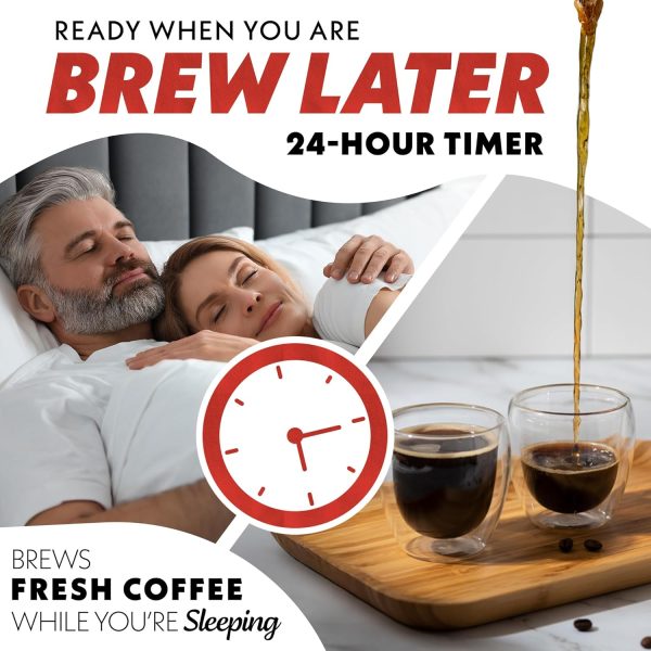 <p>Sure! Here's a more engaging and SEO-friendly product title:</p>
<p><strong>Gourmia GCM3518 5-Cup Programmable Drip Coffee Maker: Brew Later Timer, Adjustable Keep Warm Feature, Pause & Serve, Freshness Indicator, Compact Glass Carafe with EZ-View Water Window - 700W Efficiency!</strong></p> - Image 4