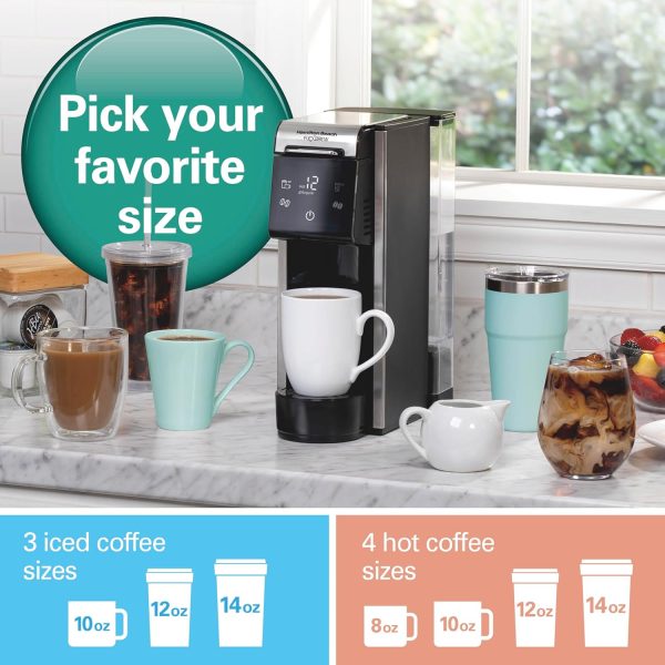 Hamilton Beach FlexBrew 4-in-1 Coffee Maker: Brew Hot & Iced Coffee with Ease – 45 oz Removable Water Reservoir, Pod & Ground Compatible, Fast Brewing & LED Touchscreen – Black (Model 49925) - Image 7