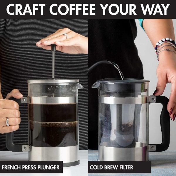 <p><strong>Primula 2-in-1 Coffee Maker: Brew Rich French Press and Refreshing Cold Brew Coffee with Ease – Comfortable Grip Handle & Durable Glass Carafe, Perfect for 6 Cups!</strong></p> - Image 2