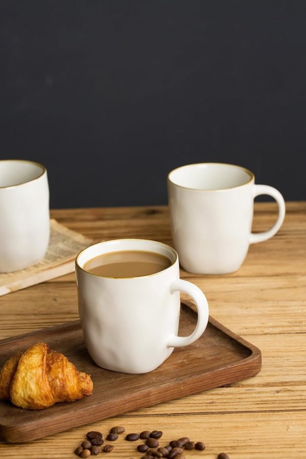 Enhance Your Beverage Experience with Famiware's Set of 4 Ocean Square 13oz Stoneware Coffee Mugs – Stylish Vanilla White Cups Perfect for Cocoa, Milk, Hot Chocolate, Tea, and More | Microwave & Dishwasher Safe - Image 7