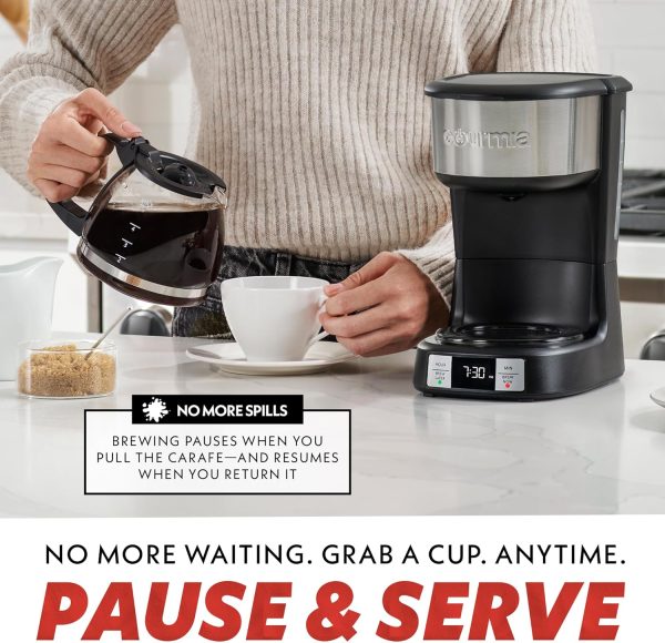 <p>Sure! Here's a more engaging and SEO-friendly product title:</p>
<p><strong>Gourmia GCM3518 5-Cup Programmable Drip Coffee Maker: Brew Later Timer, Adjustable Keep Warm Feature, Pause & Serve, Freshness Indicator, Compact Glass Carafe with EZ-View Water Window - 700W Efficiency!</strong></p> - Image 6