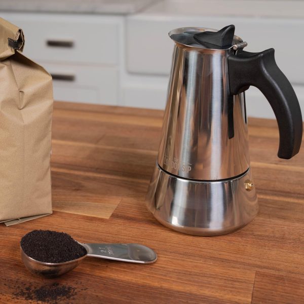 London Sip Premium Stainless Steel Moka Pot Espresso Maker & Coffee Spoon Set – Brew Perfect Espresso at Home! - Image 8