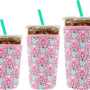 <p><strong>YR Reusable Neoprene Coffee Sleeve Set – 3-Pack Insulator Coolies for Iced & Hot Drinks | Perfect for Starbucks Cups & More (Pink Bows)</strong></p>