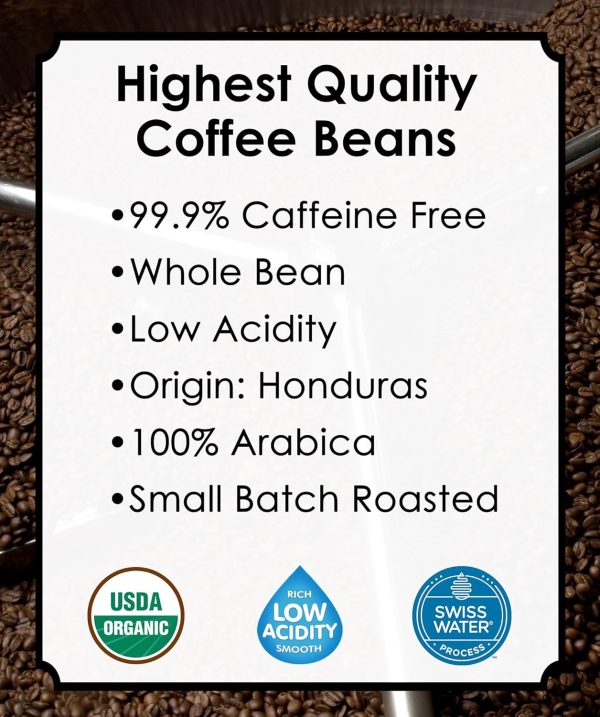 2LB Subtle Earth Organic Decaf Coffee - Swiss Water Process, Medium Dark Roast, Whole Bean, Low Acidity, CCOF Certified - Premium Quality for Smooth Sips! - Image 2