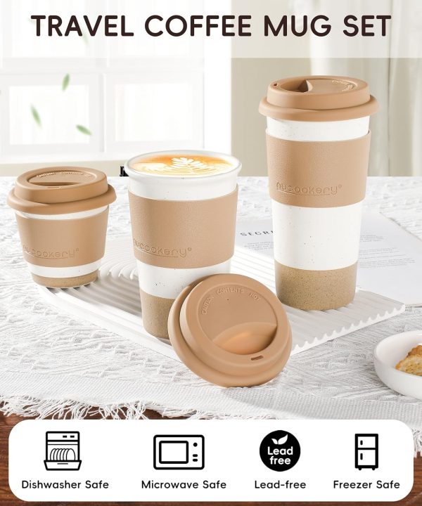 <p>Sure! Here’s a more engaging and SEO-friendly title for your product:</p>
<p><strong>Nucookery Ceramic Travel Coffee Mug Set – Stylish Insulated Tumblers with Silicone Lid & Sleeve | Reusable Perfect Gift for Coffee Lovers | Microwave Safe Cappuccino, Tea, & Latte Cups – Elegant White Design for Men & Women</strong></p> - Image 7