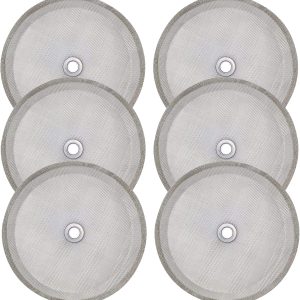 6-Pack Universal French Press Filters - Premium 4-Inch Stainless Steel Mesh for 1000ml (34 Oz) & 8-Cup Coffee Makers and Tea Machines